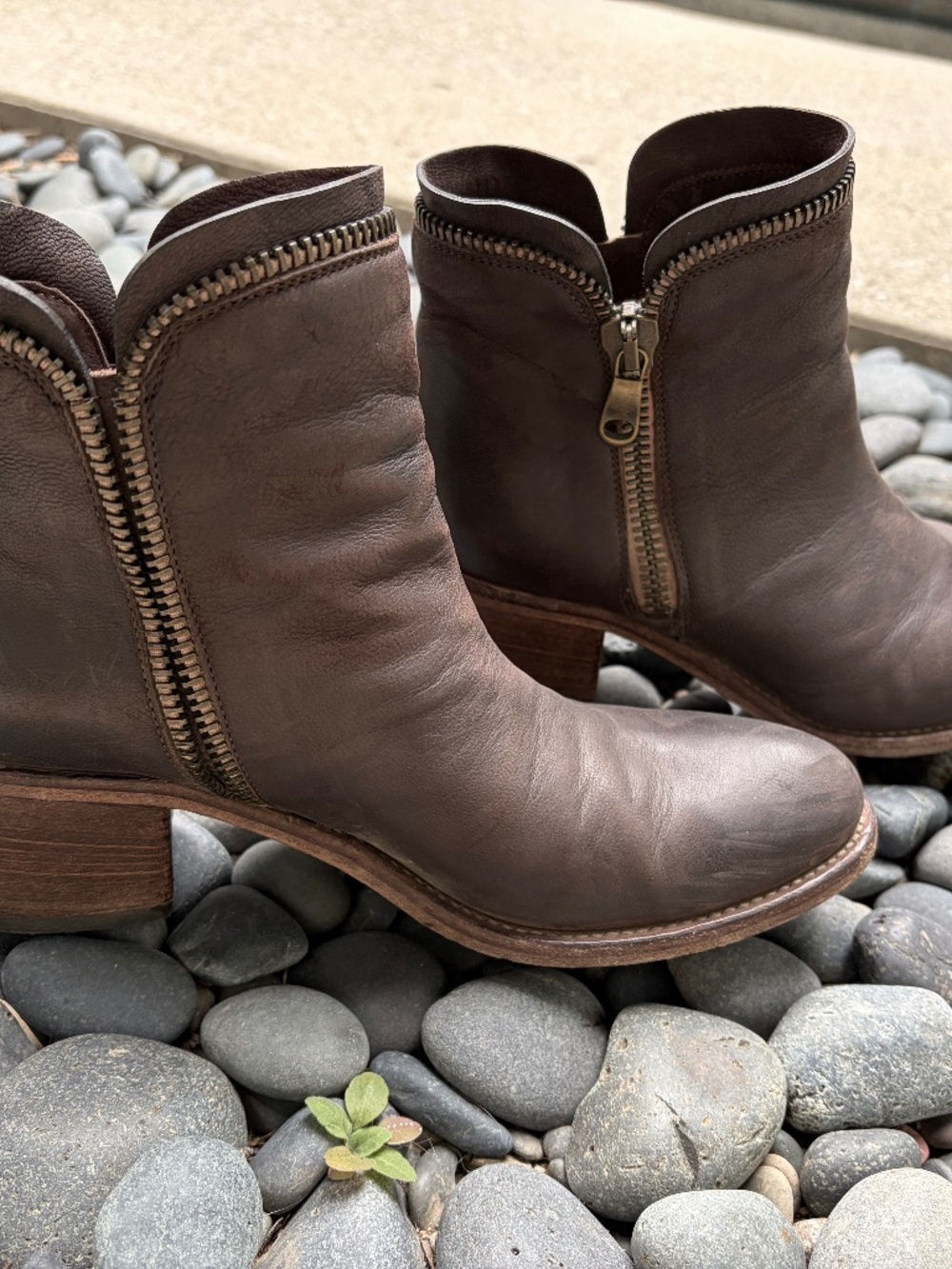 Alberto Fermani Brown Leather Boots with Zipper Detail. 38.5 EUR / 8US